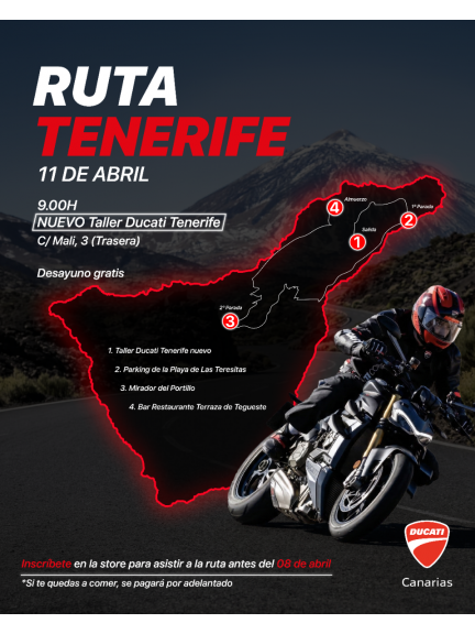 Ruta Ducati Tenerife 11 abril